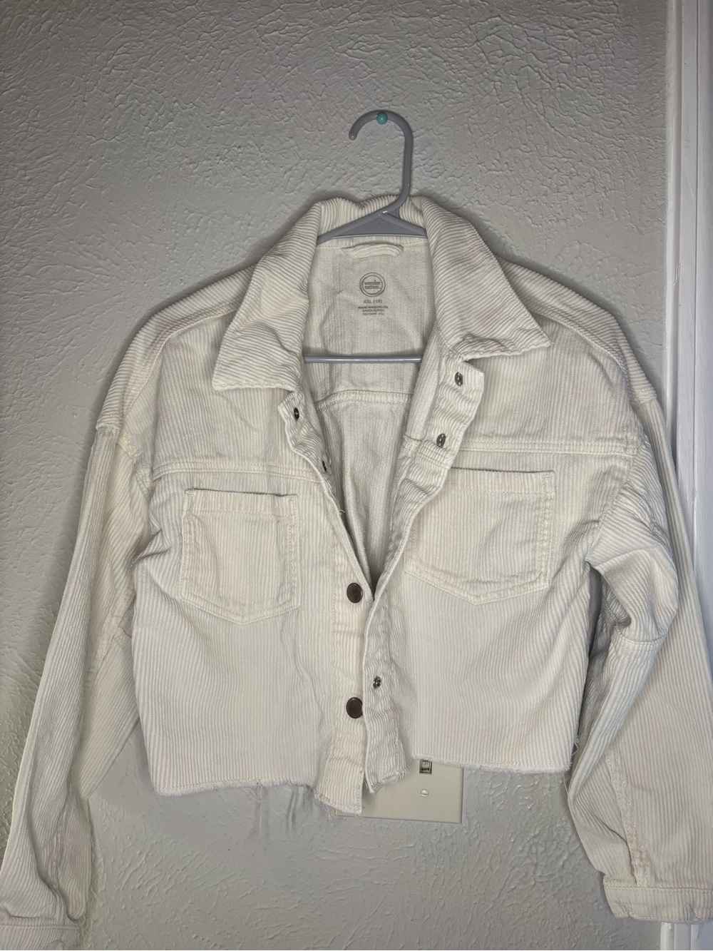 Women’s Cream Corduroy Cropped Jacket - Unbranded Wonder Nation